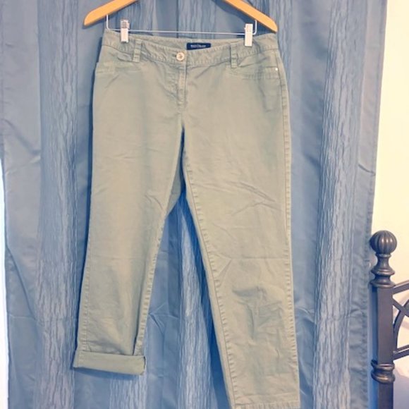 White House/Black Market Green calf length pants - Picture 1 of 2
